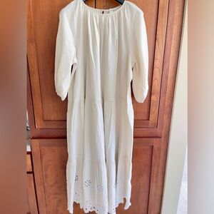 NWT H&M Women’s Tiered Eyelet Lace Embroidered Maxi Dress